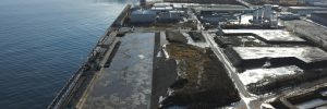 青森市油川の岸壁にある土砂を運搬完了した航空写真